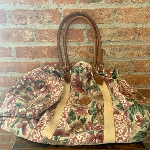 Gitano Vintage Floral Canvas Large Duffle Bag - Picture 5 of 7